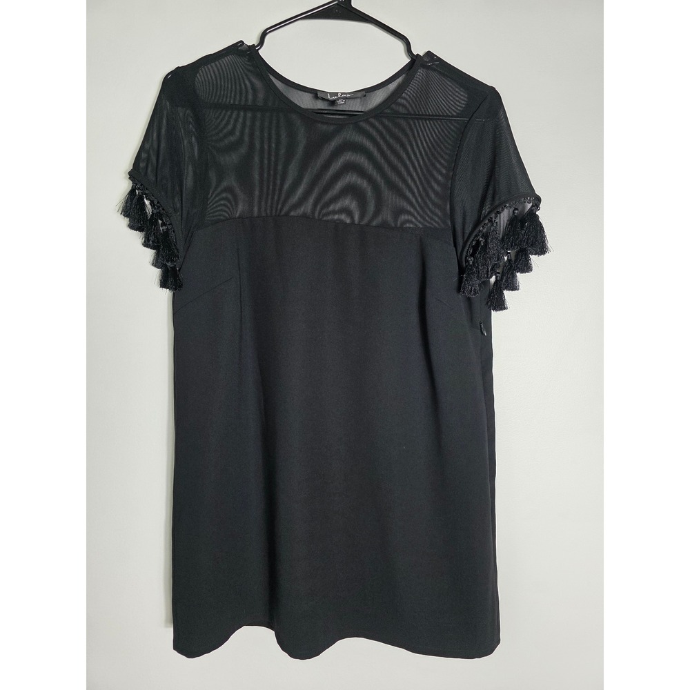 Lulus Black Tassel Sleeve Mesh Upper Iced‎ Latte Black M